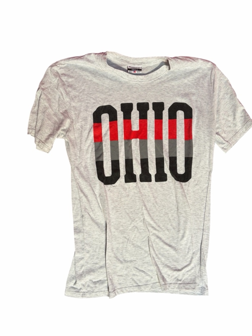 Where I’m From Ohio Graphic T-Shirt Gray Red Black Size Small